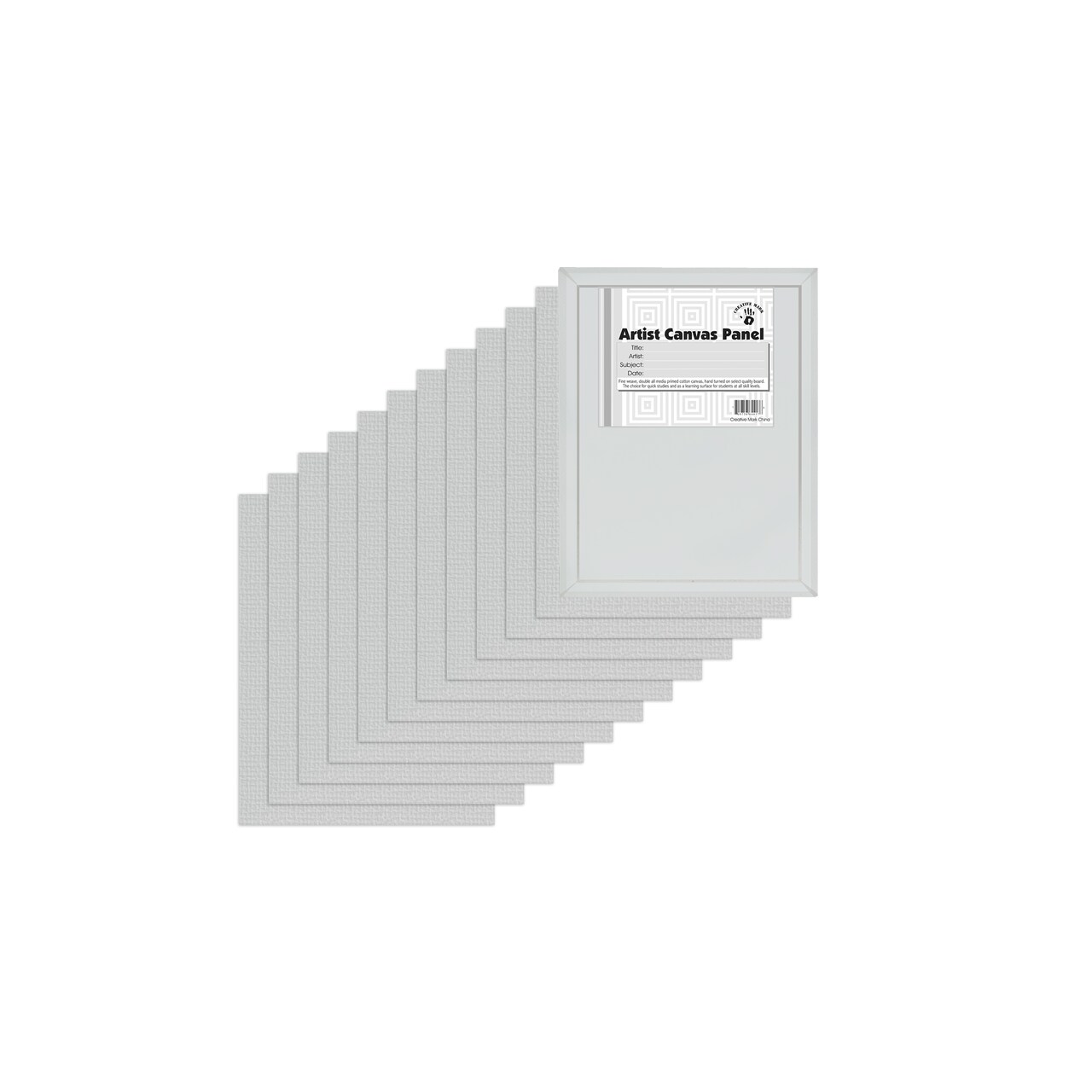 Creative Mark Cotton Canvas Panels Packs of 12 - Professional Quality Fine Weave Acrylic Primed Artist Canvas Boards for Painting, Acrylics, Studios, & More